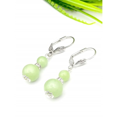 Серьги с зеленым ониксом