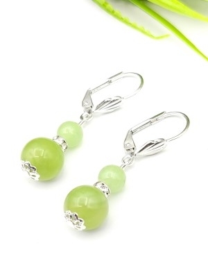 Серьги с зеленым ониксом