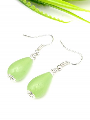 Серьги с зеленым ониксом