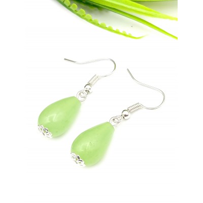 Серьги с зеленым ониксом