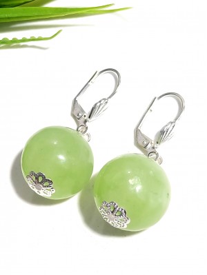 Серьги с зеленым ониксом