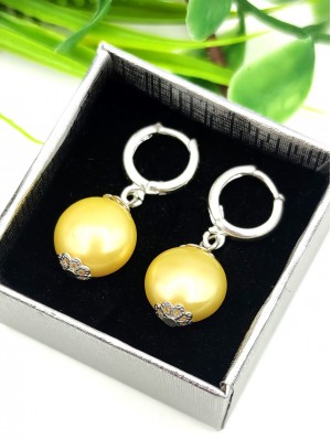 Серьги с желтым жемчугом Майорка
