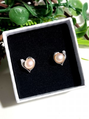 Серьги с персиковым жемчугом