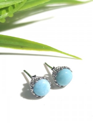 Серьги серебряные с ларимаром