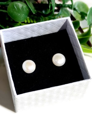 Серьги с белым жемчугом