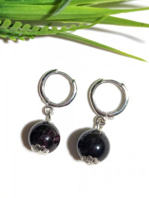 Серьги со звёздчатым гранатом