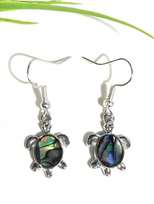 Серьги черепашки с халиотисом